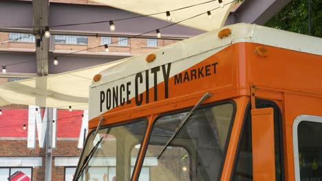 medium shot of the ponce city market van