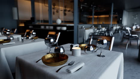 a minimalist and elegant restaurant table setting