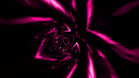 4k futuristic technology abstract pink background for network, big data, data center, server, vj, internet, speed. tunnel with design elements. 3d animation loop 4k