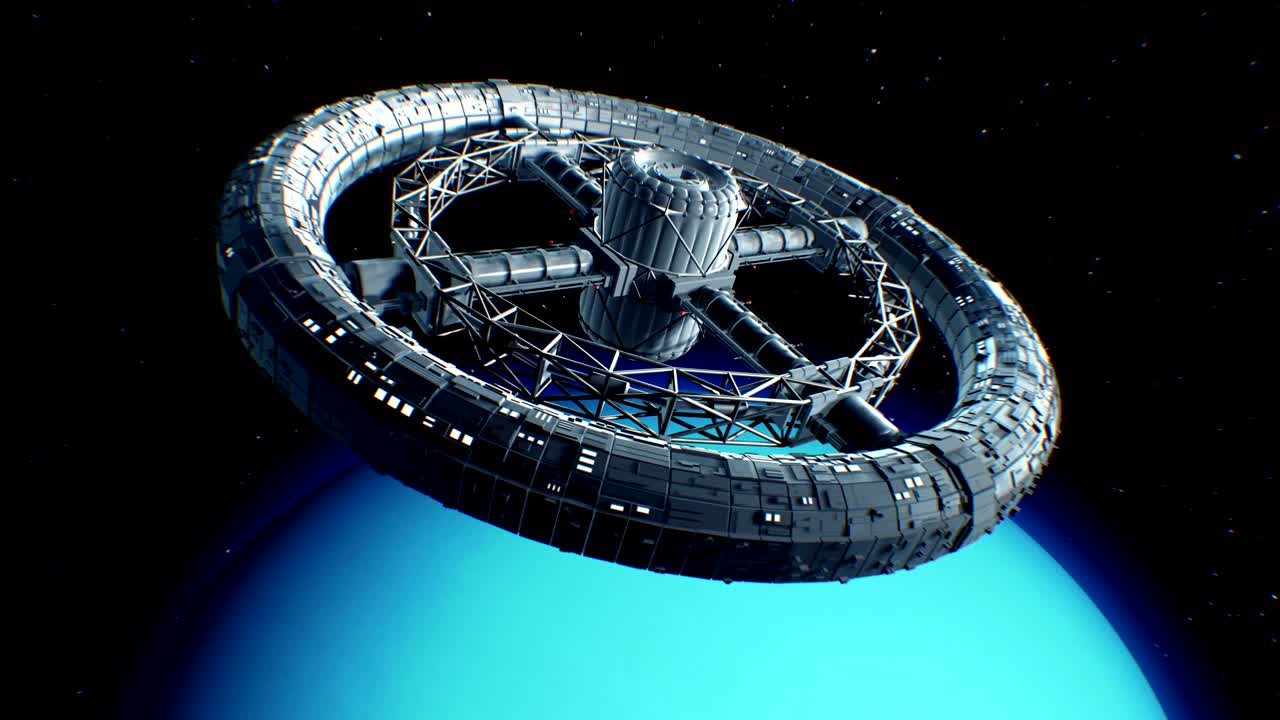 torus gigante de ciencia ficción en el fondo de urano