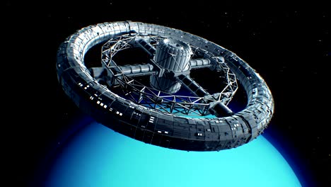 torus gigante de ciencia ficción en el fondo de urano