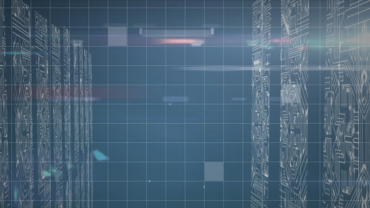 Animation of data processing against computer servers and grid