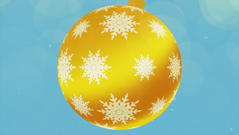 Big-Christmas-ball-with-snowflakes-in-blue-sky