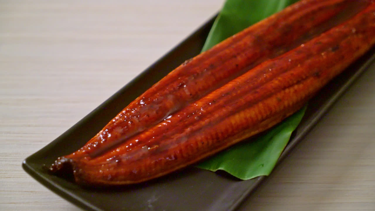 grilled eel or grilled unagi with sauce (Kabayaki) - Japanese food