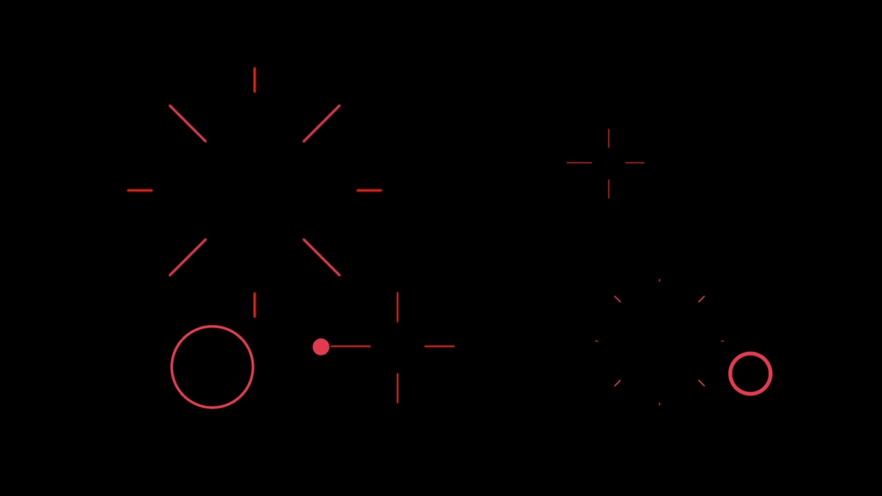 Animation colorful geometric shape isolate floating on black background.
