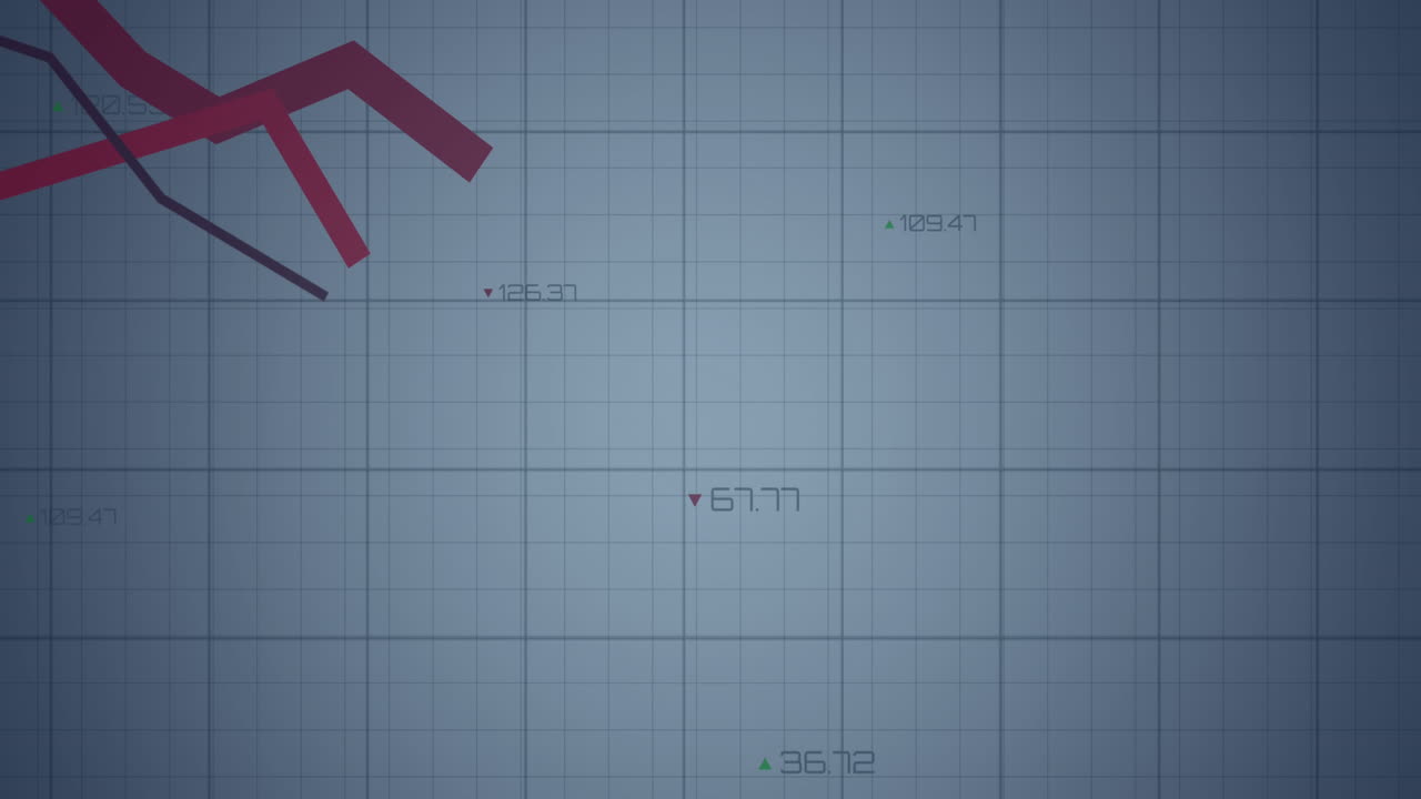 Animation of statistical data processing over grid network against grey background