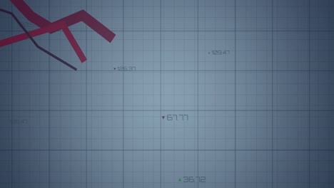 animation of statistical data processing over grid network against grey background