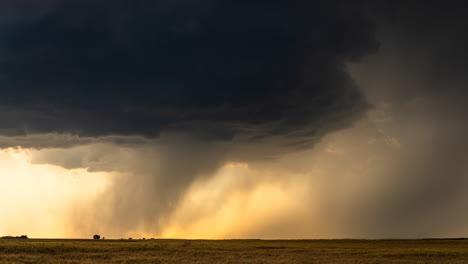 Supercell thunderstorm over wheat field