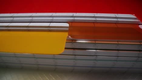close-up of colorful file dividers and tabs