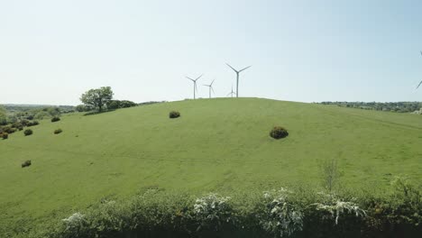 distant country lands of wexford generating green energy aerial drone