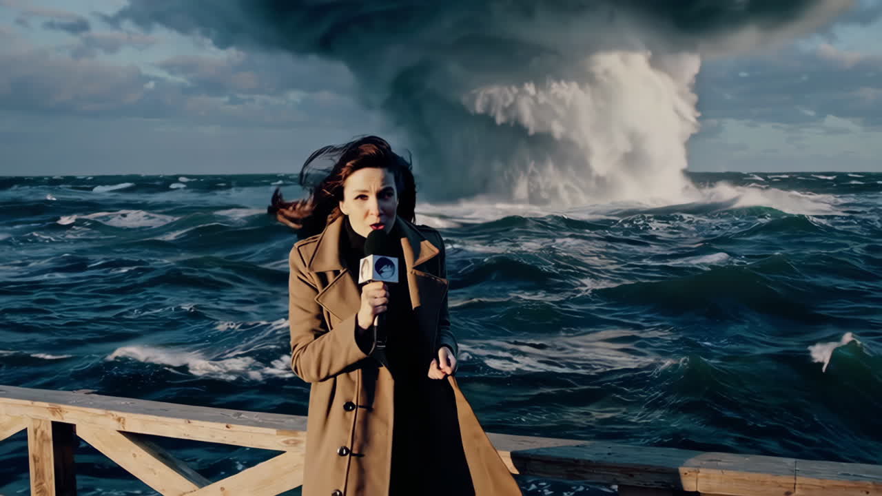 해안에서 폭풍우 기상 보고서