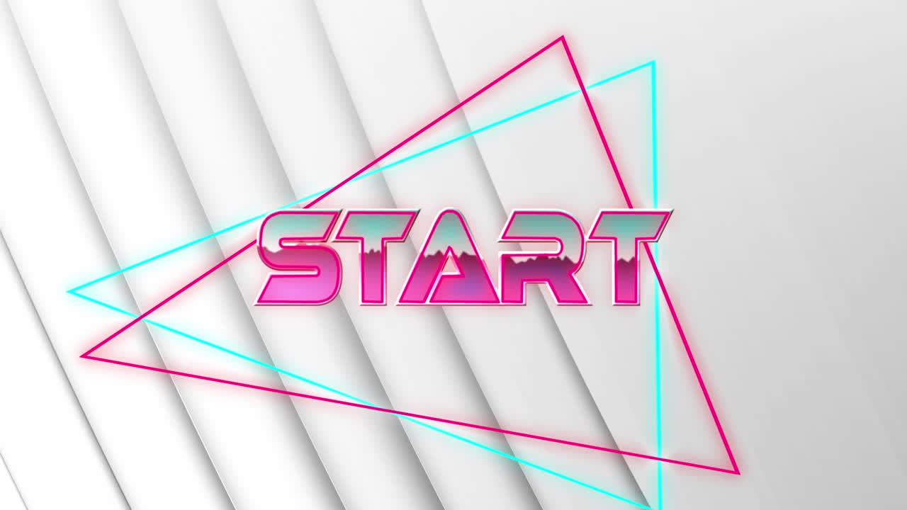 animación del texto de inicio sobre rastros de luz sobre fondo blanco