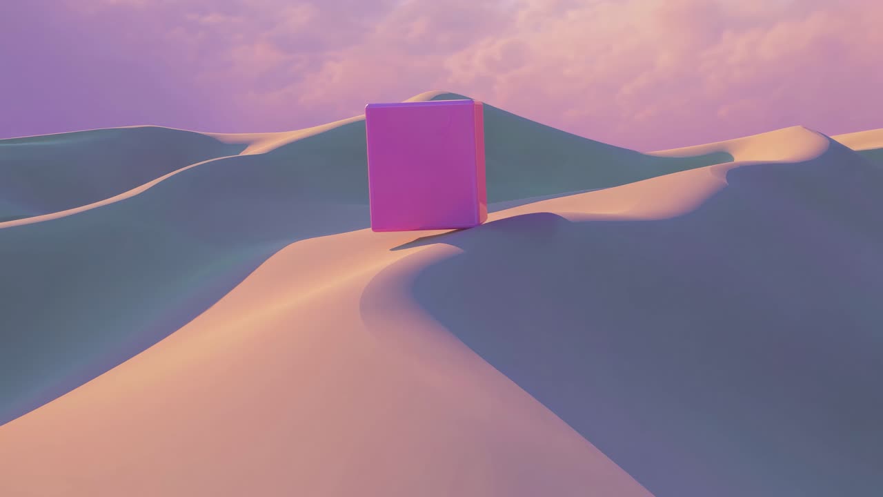 фиолетовый блок на песчаных дюнах