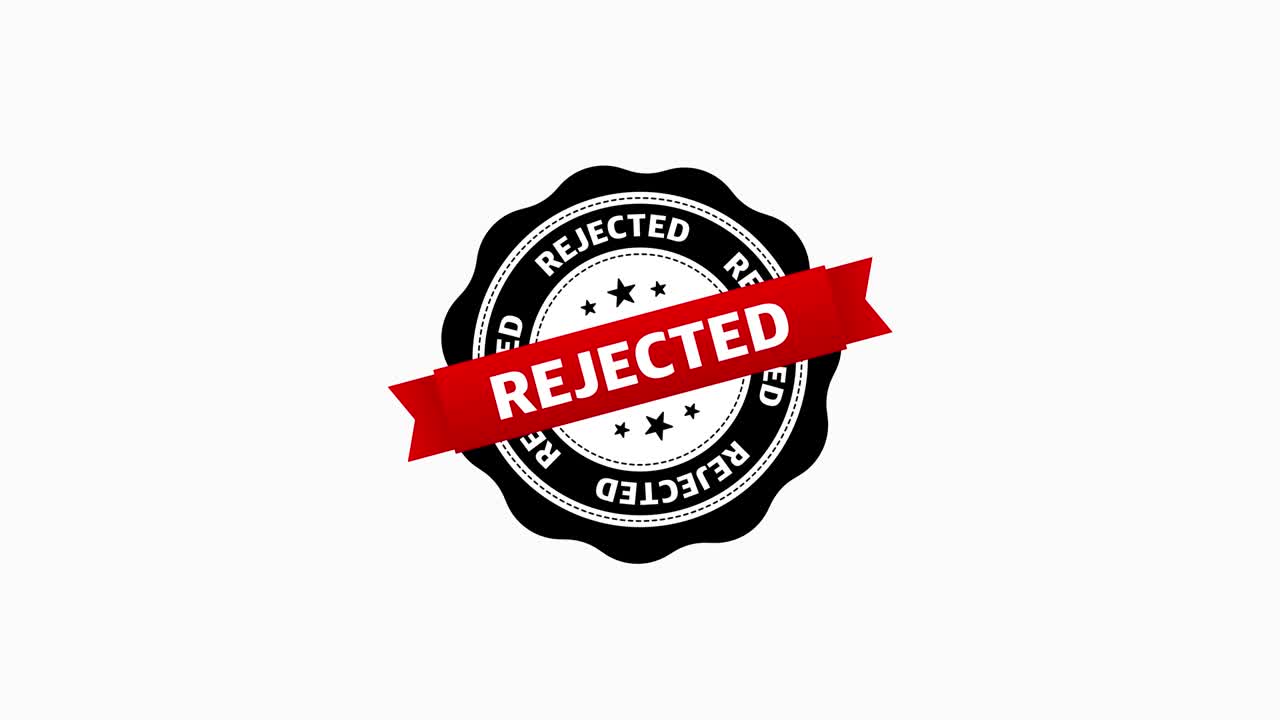Stamp with approved and rejected text of flat style isolated on white background. Motion graphic.