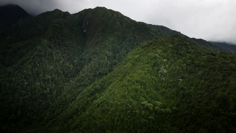 Aerial View of Lush Green Mountains and Cable Car