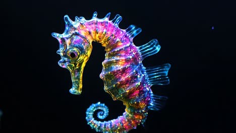 colorful glowing seahorse
