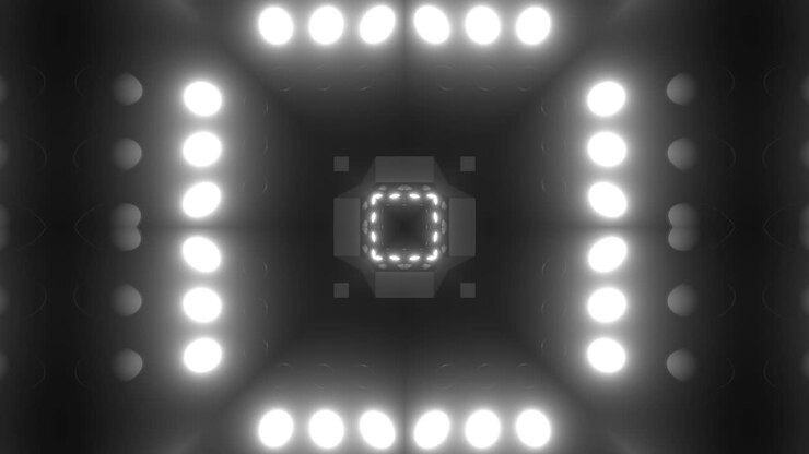 Abstract Glowing Geometric Tunnel