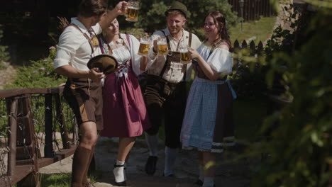 group of people celebrating oktoberfest