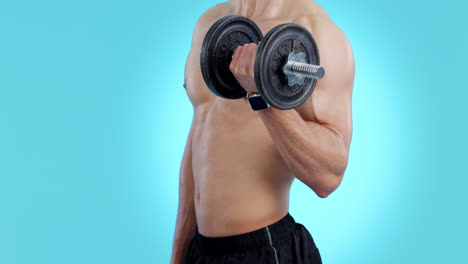 Dumbbell,-exercise-and-arm-of-a-bodybuilder