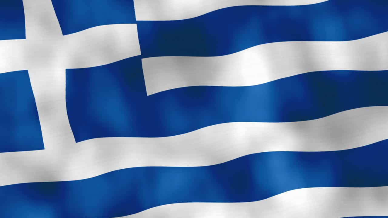 바람에 펄럭이는 그리스 국기