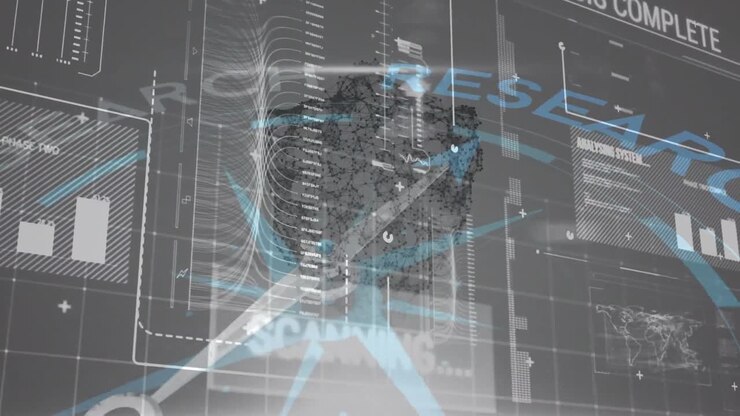 Animation of financial data processing over compass