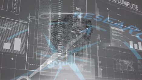 animación del procesamiento de datos financieros a través de la brújula