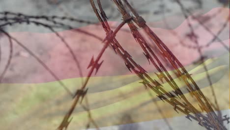 Barbed-wire-against-Germany-flag