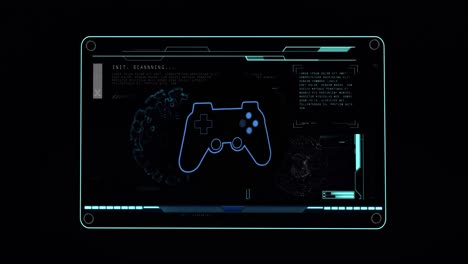 Animación-Del-Procesamiento-De-Datos-Sobre-El-Icono-Del-Gamepad