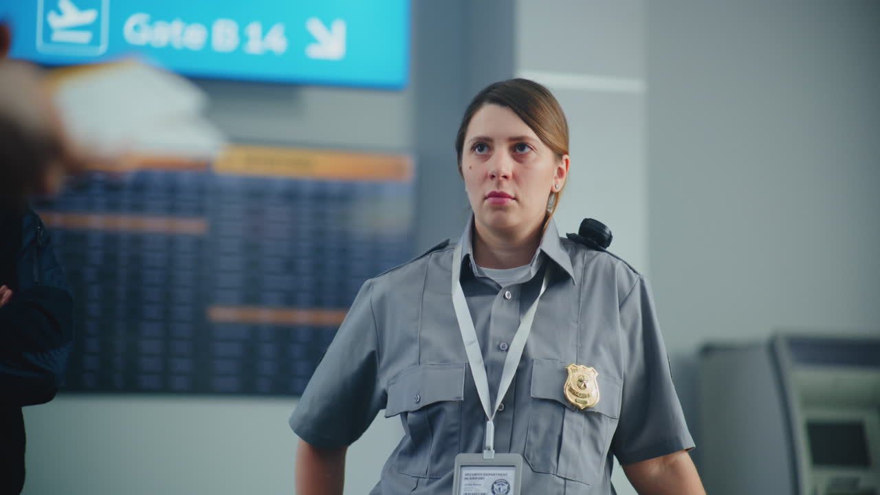 Airport Security Guard on Duty
