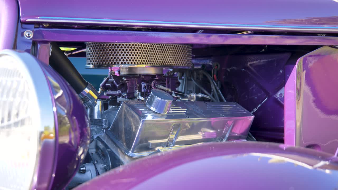 Muscle Car Hot Rod V8 Engine Chrome, Classic Car, American Car