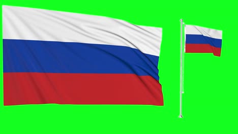 Greenscreen-Schwenkt-Russische-Flagge-Oder-Fahnenmast