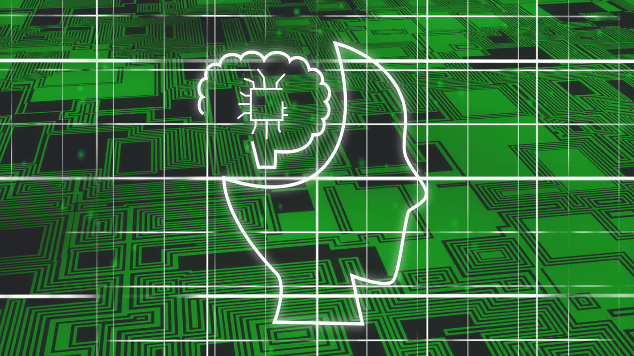 Animation of ai text and digital human over binary coding