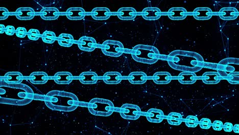 hologram block chain link technology loop animation