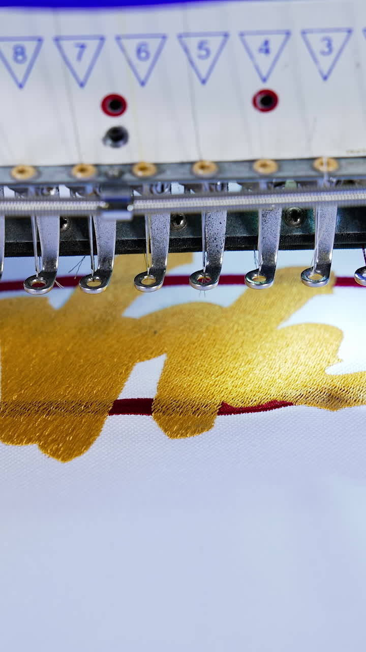 Embroidery machine in textile factory