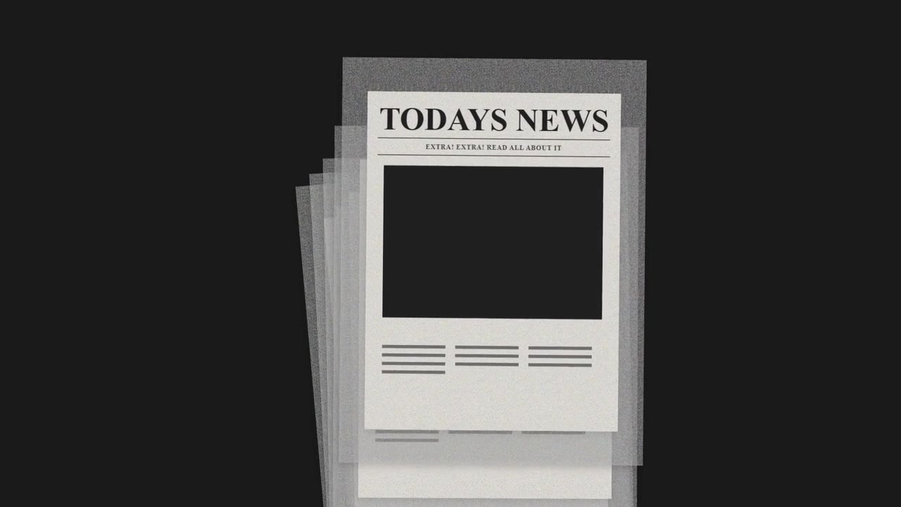 Stack of Newspaper Pages Appearing on Dark Background