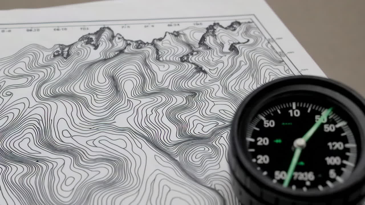 Topographic Map with Compass
