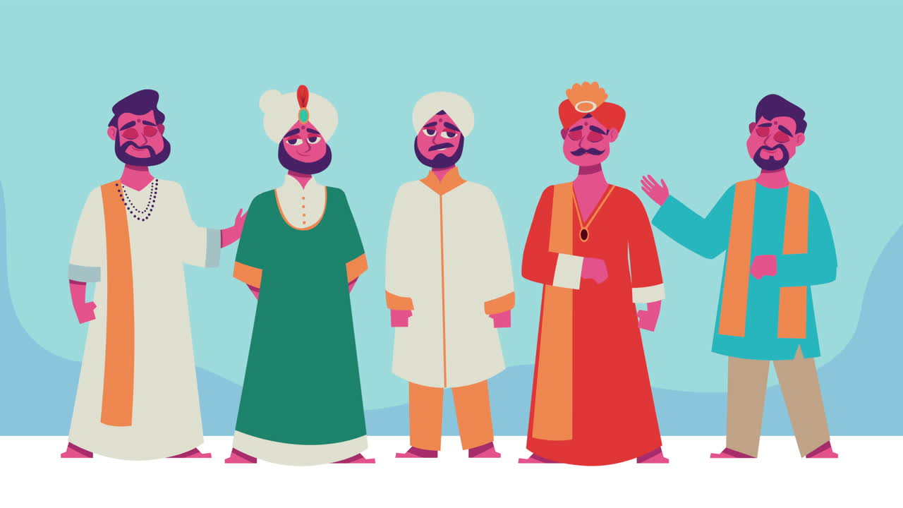 Uomini indiani in abbigliamento tradizionale