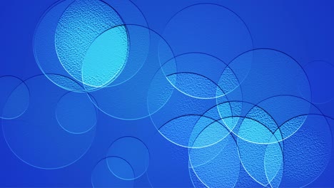 células circulares azules de cerca ver formas redondas abstractas con fondo borroso. animación de video de movimiento formas geométricas virus como plantilla de ciencia.