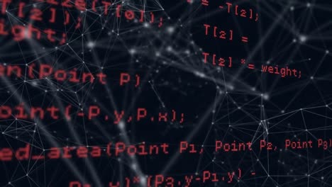 animation of network of connections over data processing