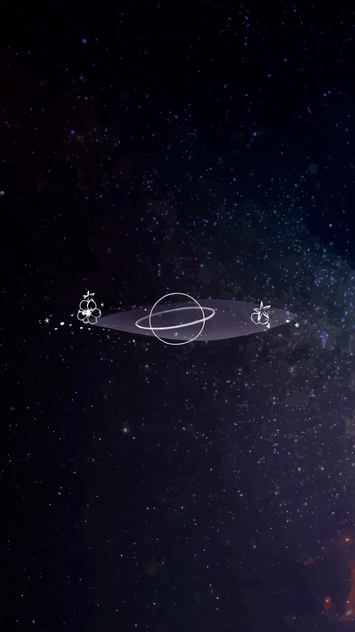 A cosmic-themed video concept with a top-down angle, featuring abstract celestial designs