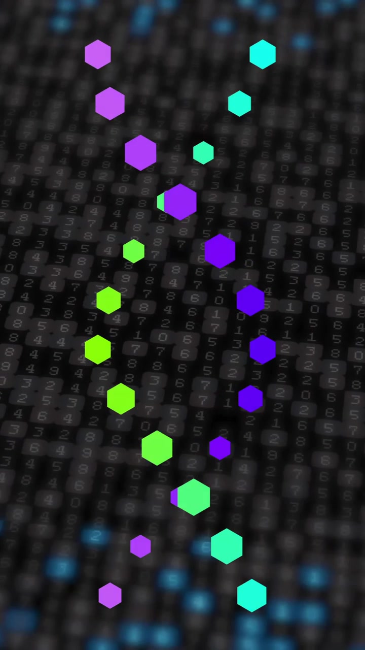 Animation of dna strands over black background