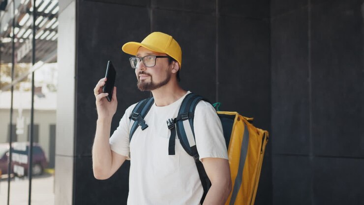 Delivery Person on the Phone