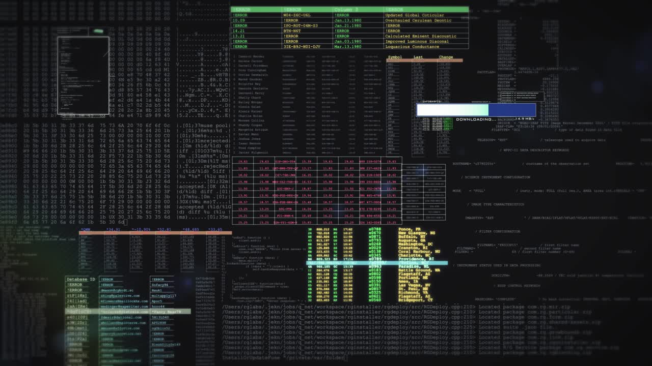 Code financial data animation background - Loopable digital generated