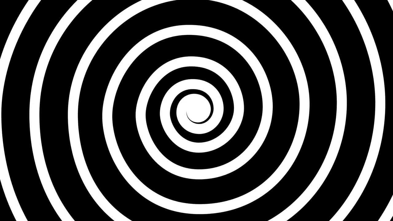 Spirale in bianco e nero in espansione verso l'esterno