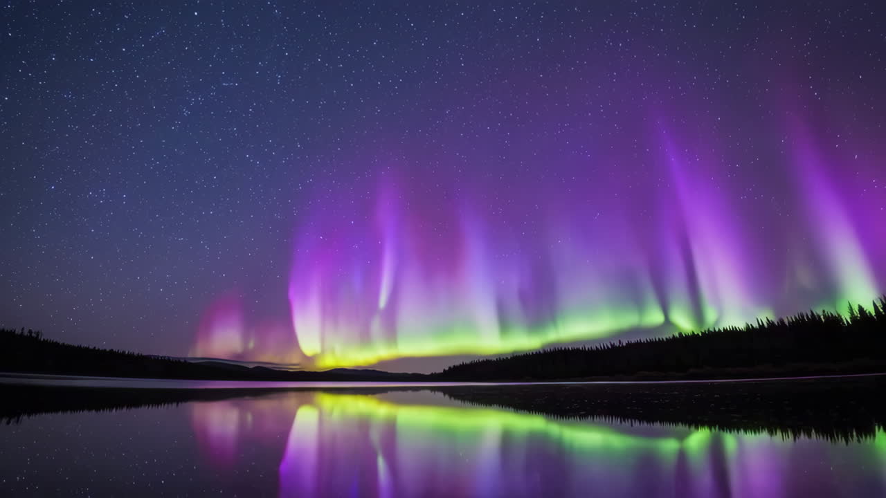 Northern Lights over a Calm Lake