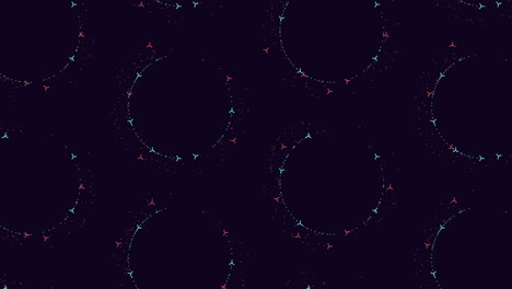 abstract circular pattern of overlapping green circles on dark background