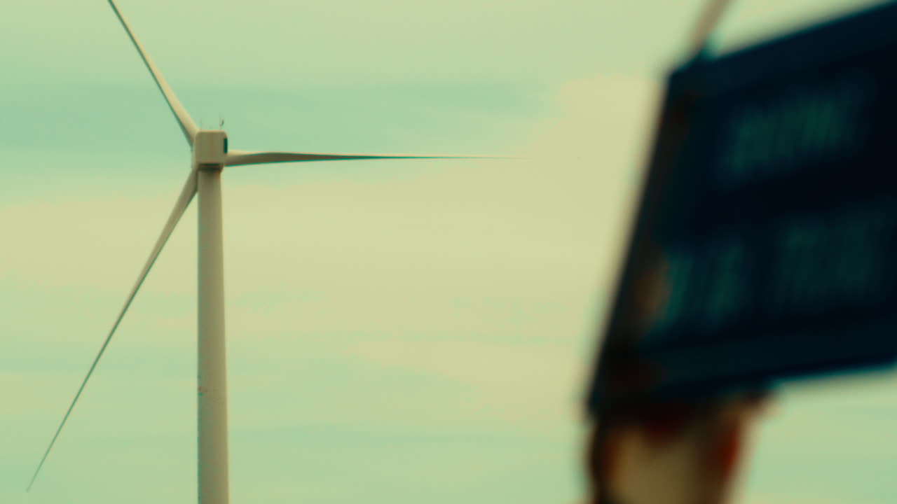 Wind Turbine and Road Sign