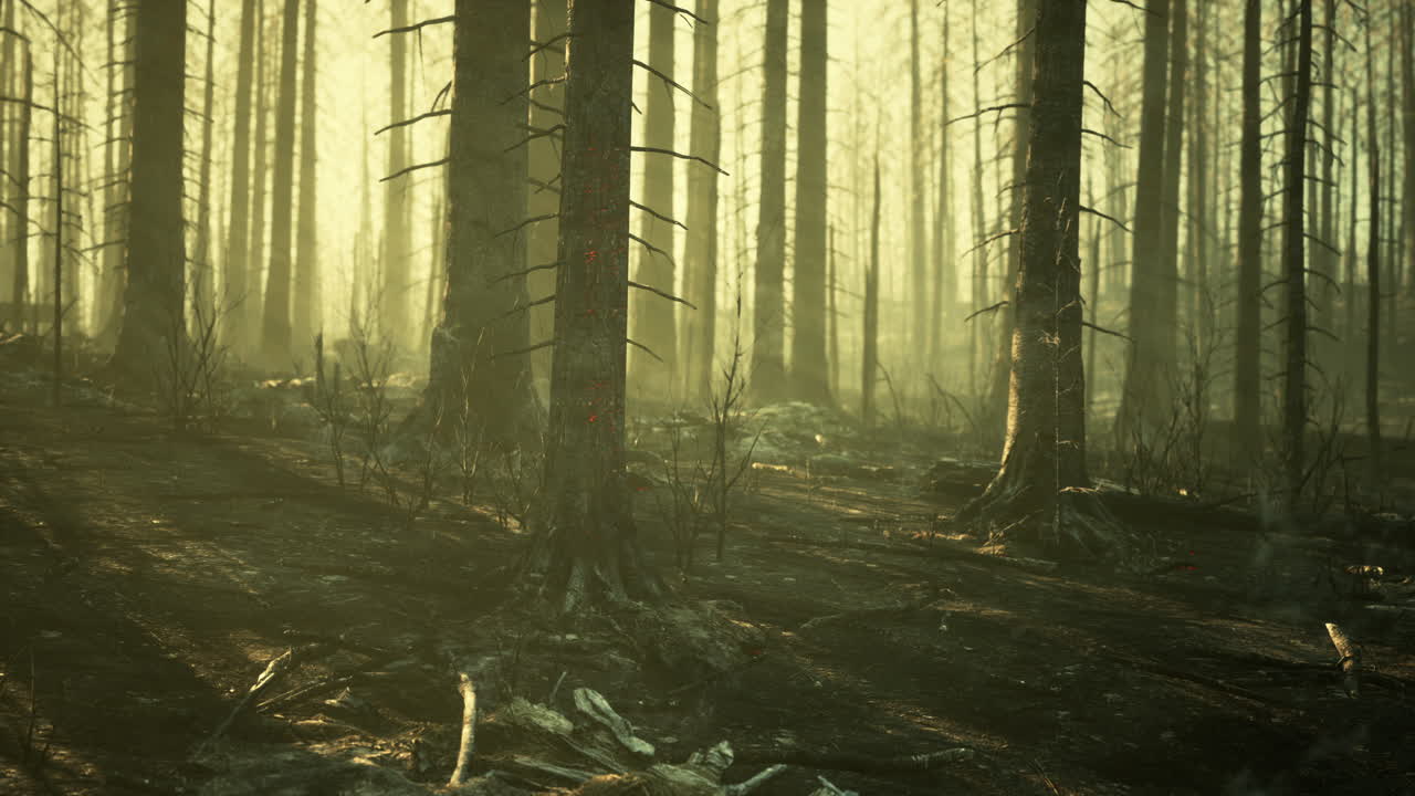 숲의 산불의 후유증