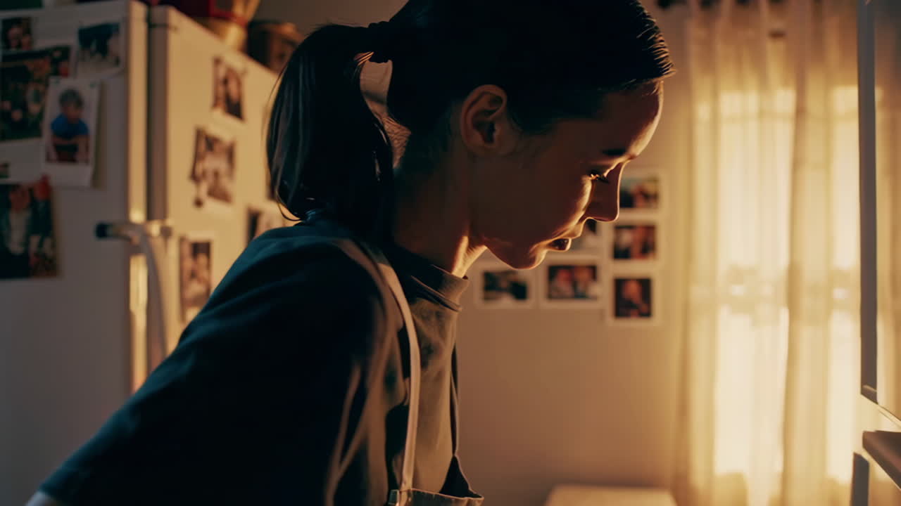 부 ⁇ 에서 요리하는 여자