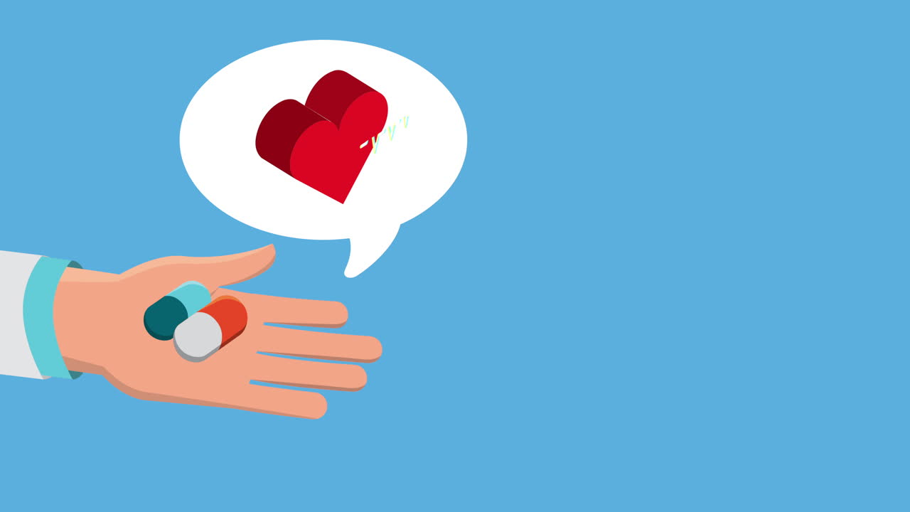 약과 심장 그래프를 가진 의사